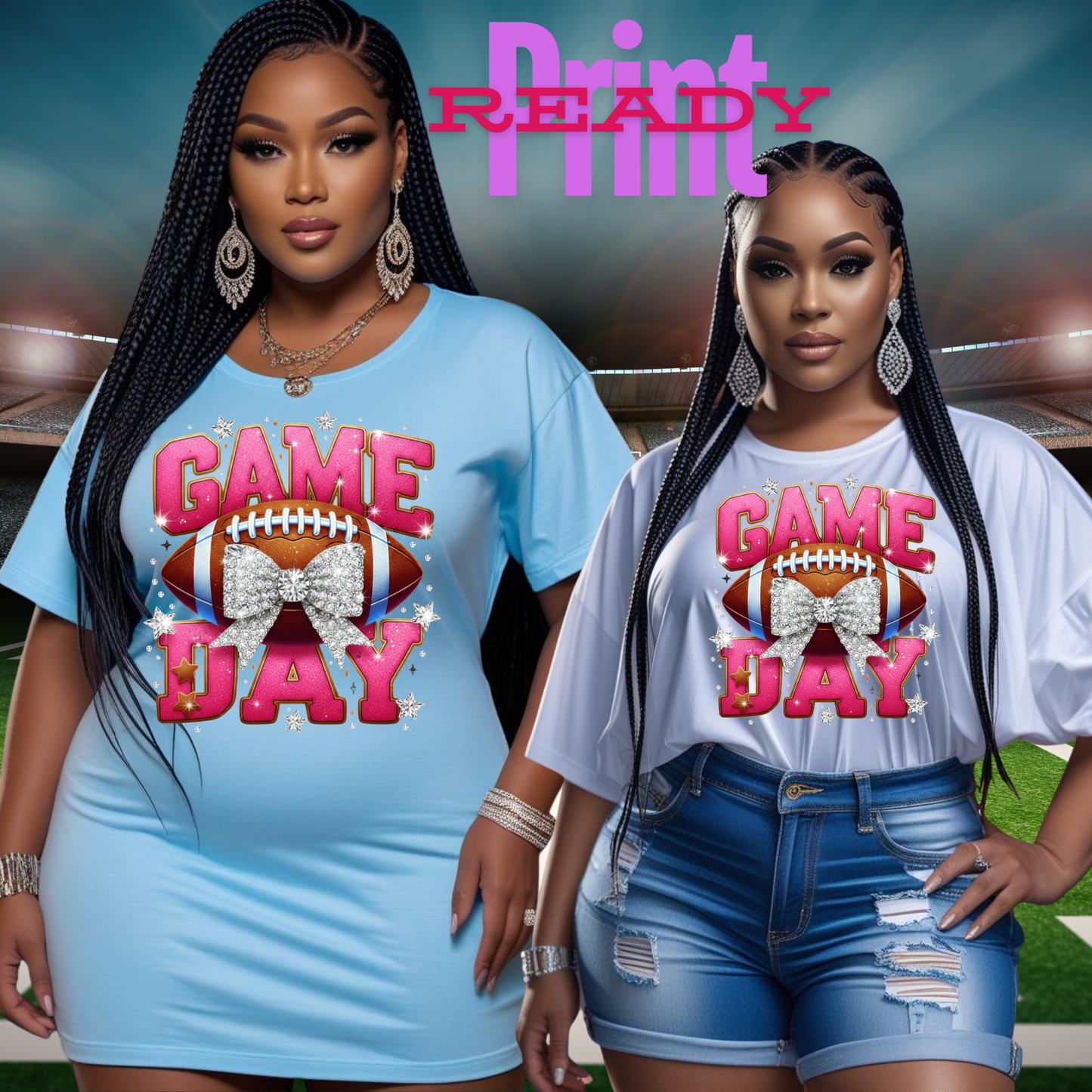 Game Day Glam T-Shirt Design – Instant Download