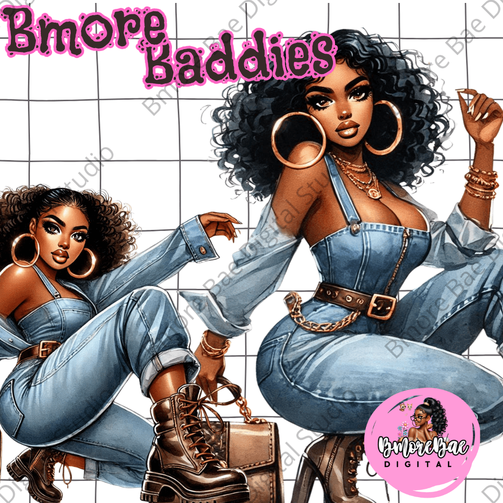 Bmore Baddies Clipart Bundle – Denim Diva Edition