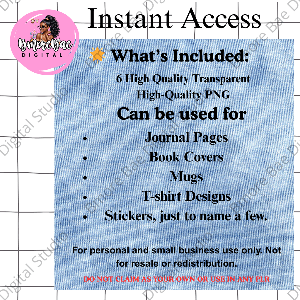 Bmore Baddies Clipart Bundle – Denim Diva Edition