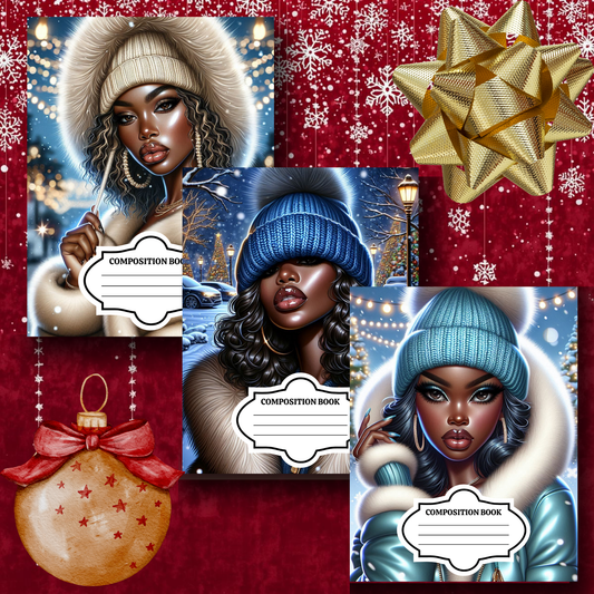 Christmas Baddie Composition Notebook Covers