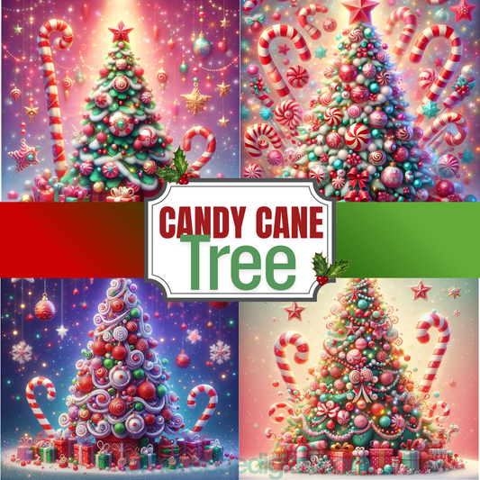 Candy Cane Christmas Tree PNG Bundle