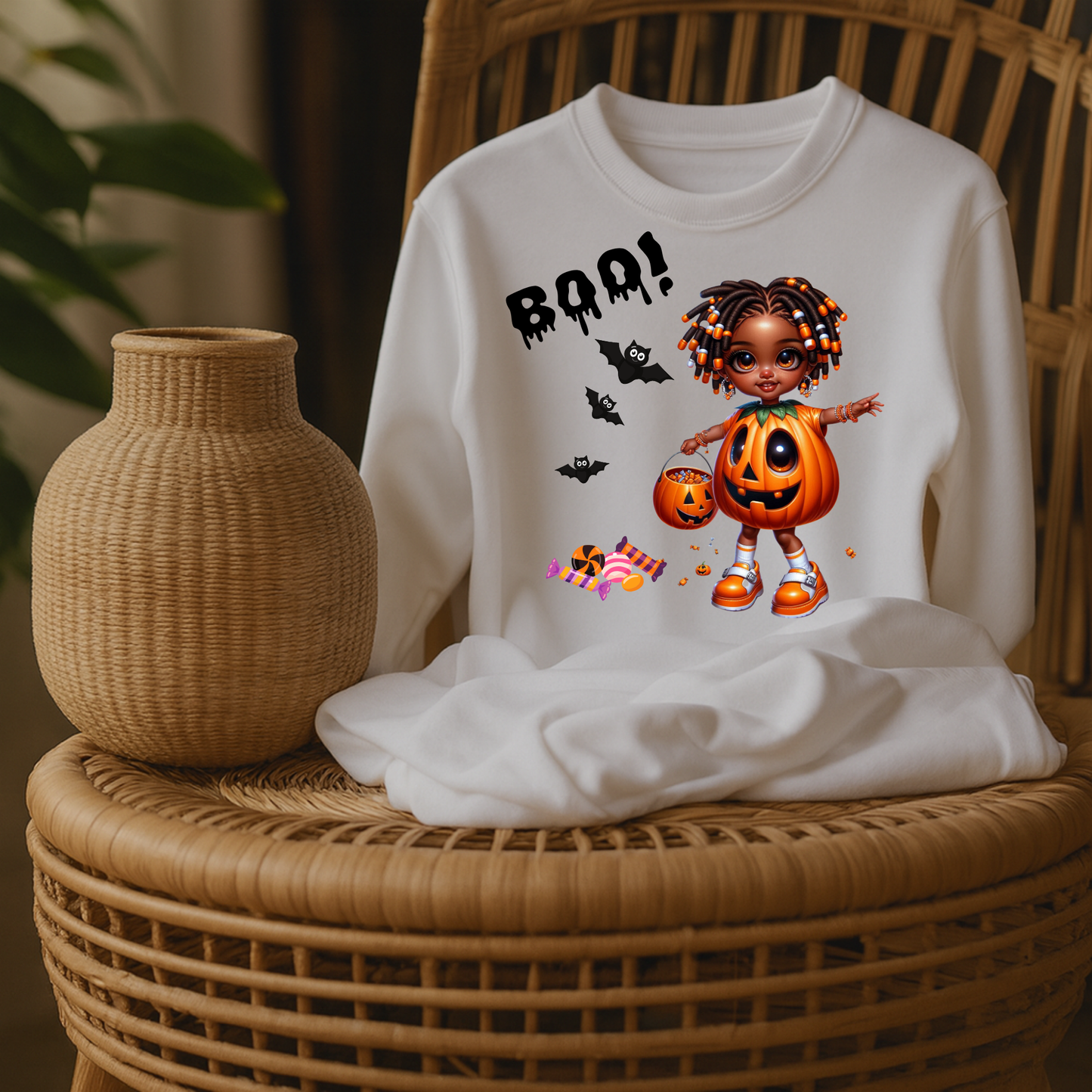 Black Girl Halloween Cuties Clipart