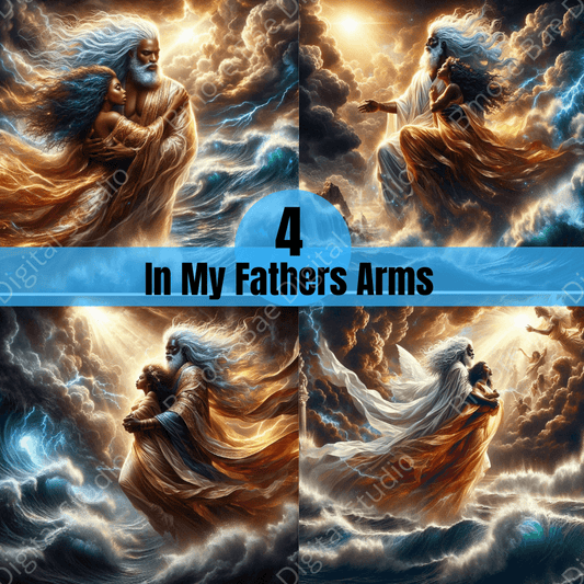 In My Fatherβs Arms | 4 Spiritual PNG Images | Faith-Based Digital Art Bundle