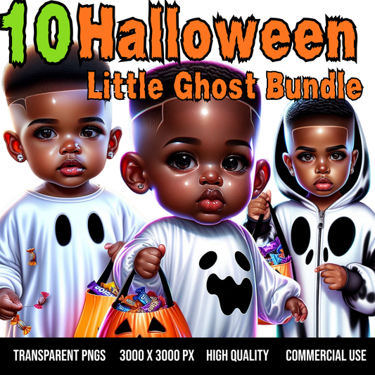 Halloween Cutest Ghost PNG Bundle