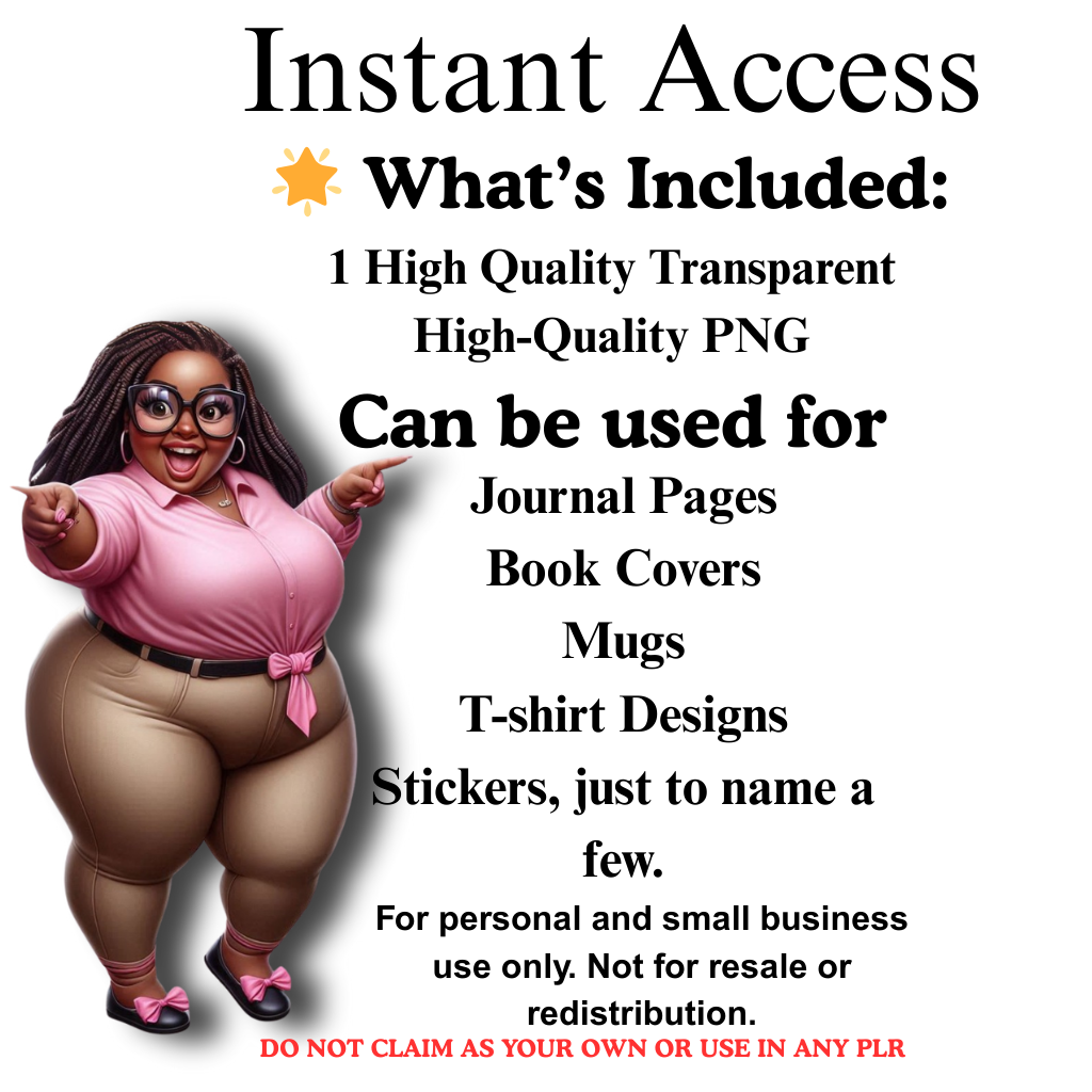 Beautiful & Curvy Black Woman Clipart
