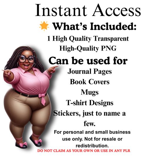 Beautiful & Curvy Black Woman Clipart