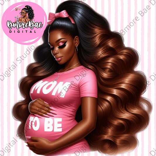 Mom To Be Pink – 6 PNG File Bundle