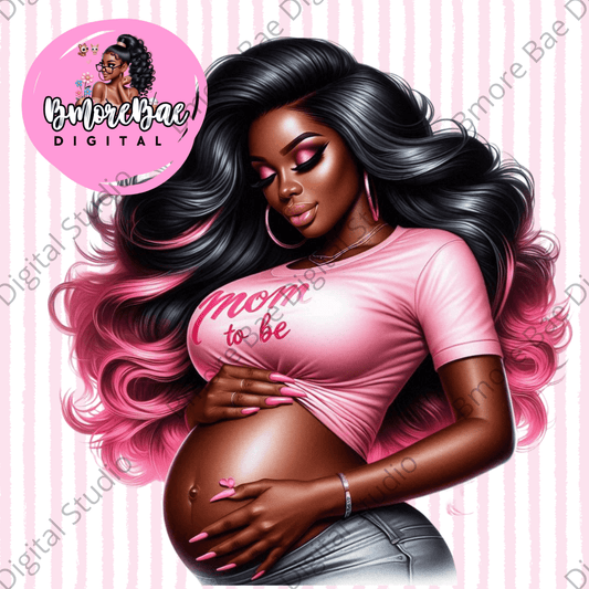 Mom To Be Pink – 6 PNG File Bundle