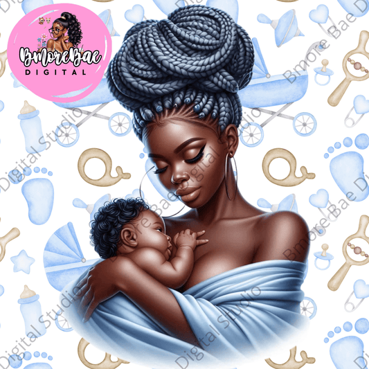 New Mom & Baby Girl Clipart β Pink Glow PNG Bundle (6 PNGs)