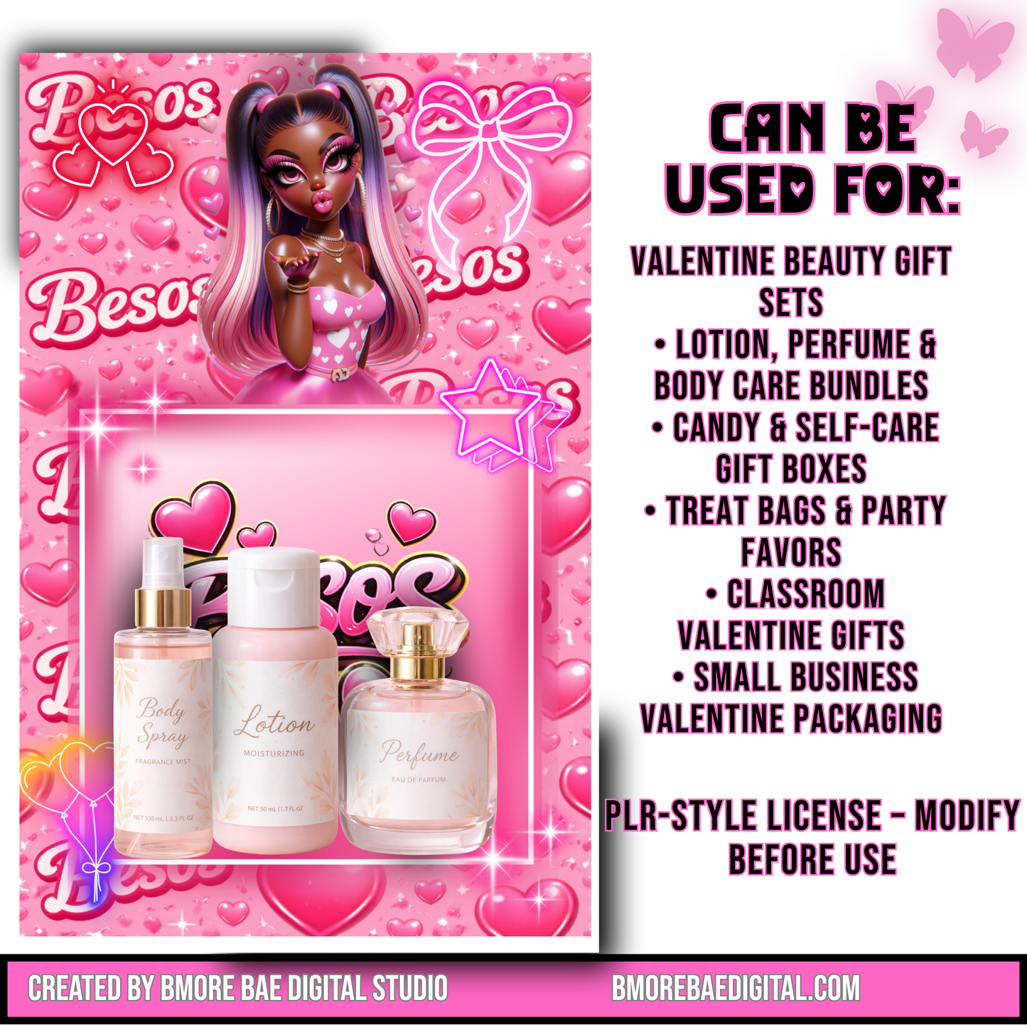 Pink Baddie Treat Card Bundle β Valentine Gift Card Canva Template