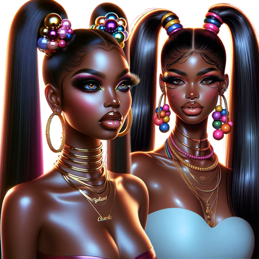 Ponytail Baddies PNG Bundle