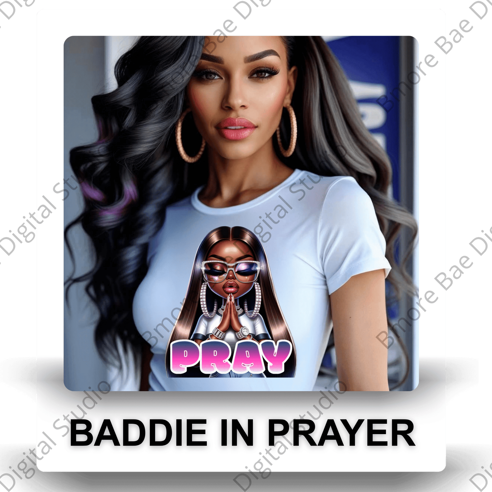 Baddie in Prayer PNG - Bmore Bae Digital Boutique