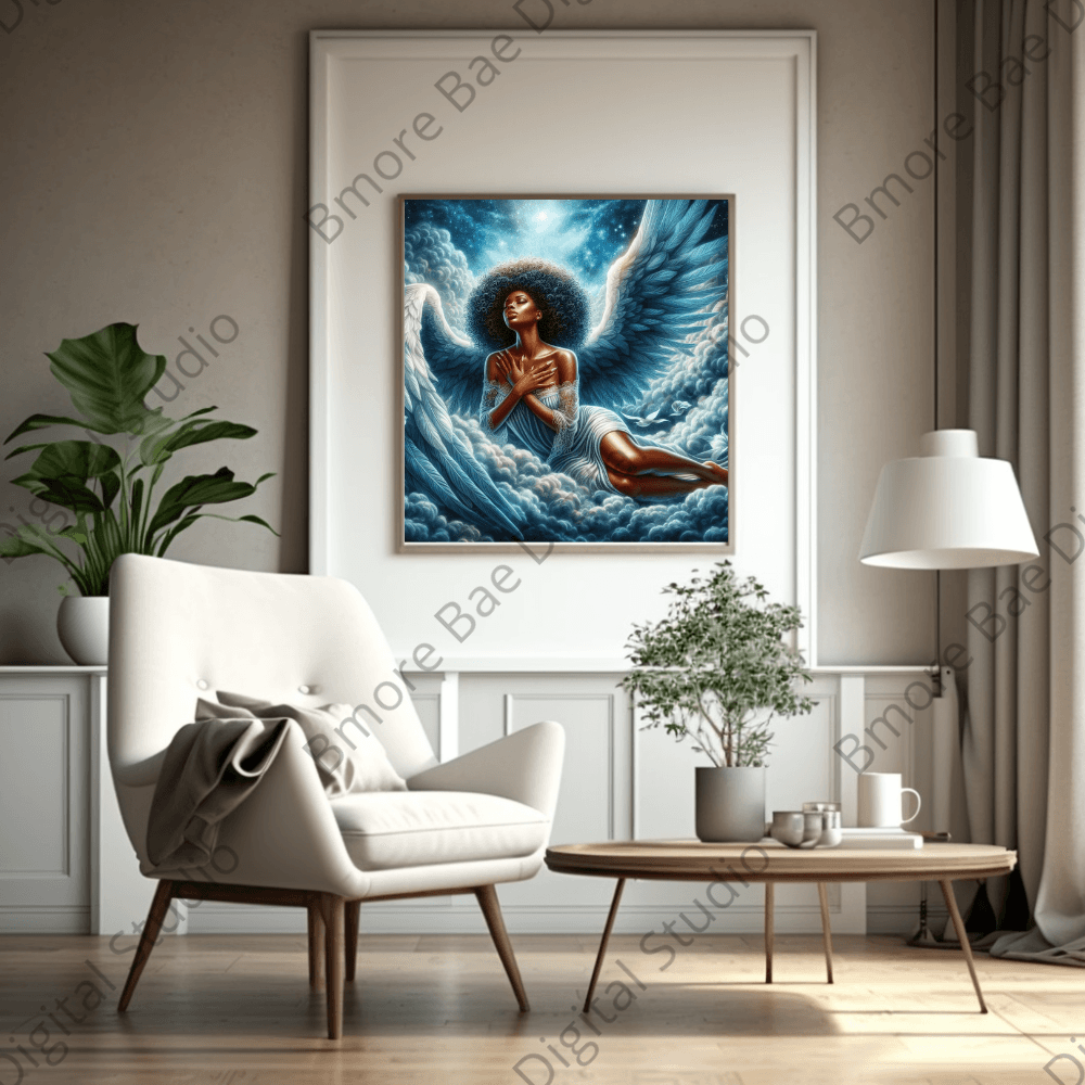 Black Female Angels | 4 Spiritual PNG Images | Divine Representation Digital Art Bundle - Bmore Bae Digital Boutique