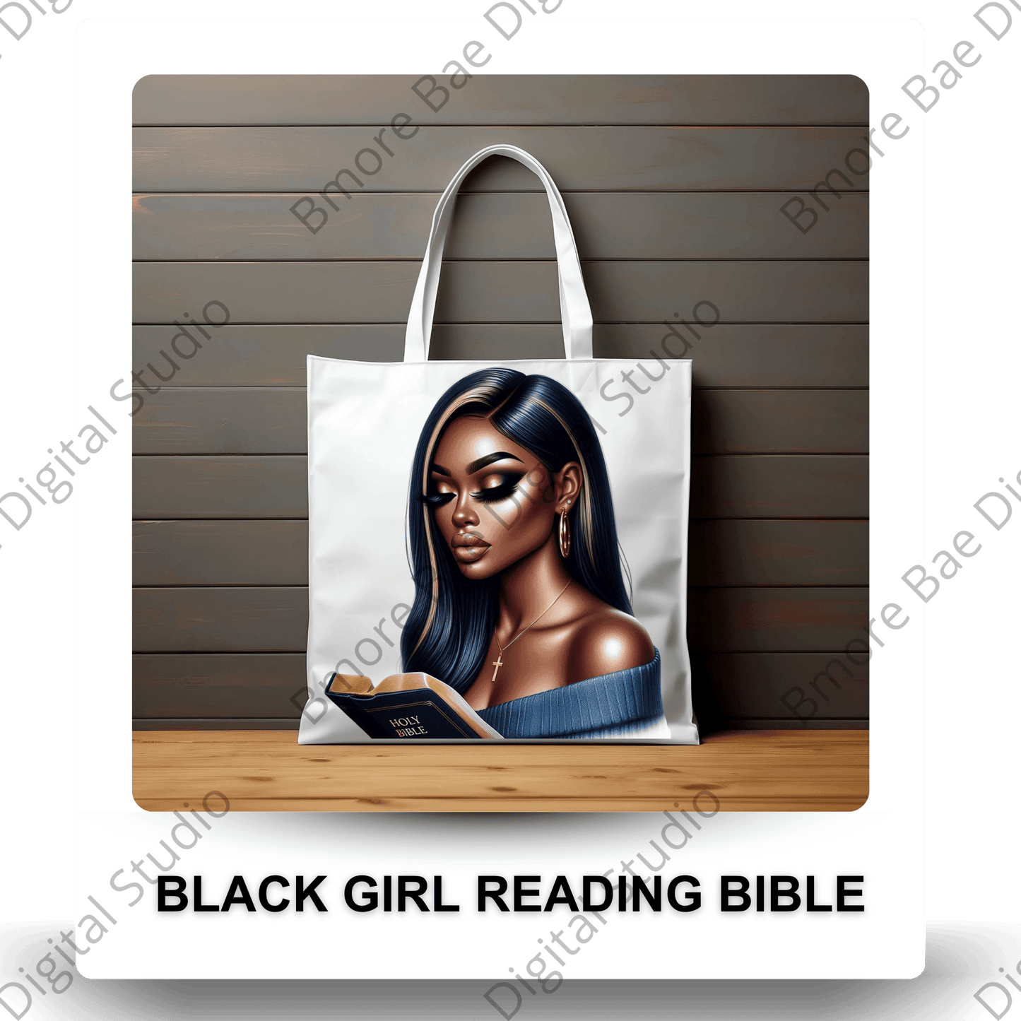 Black Girl Reading Bible Clipart Bundle - Bmore Bae Digital Boutique