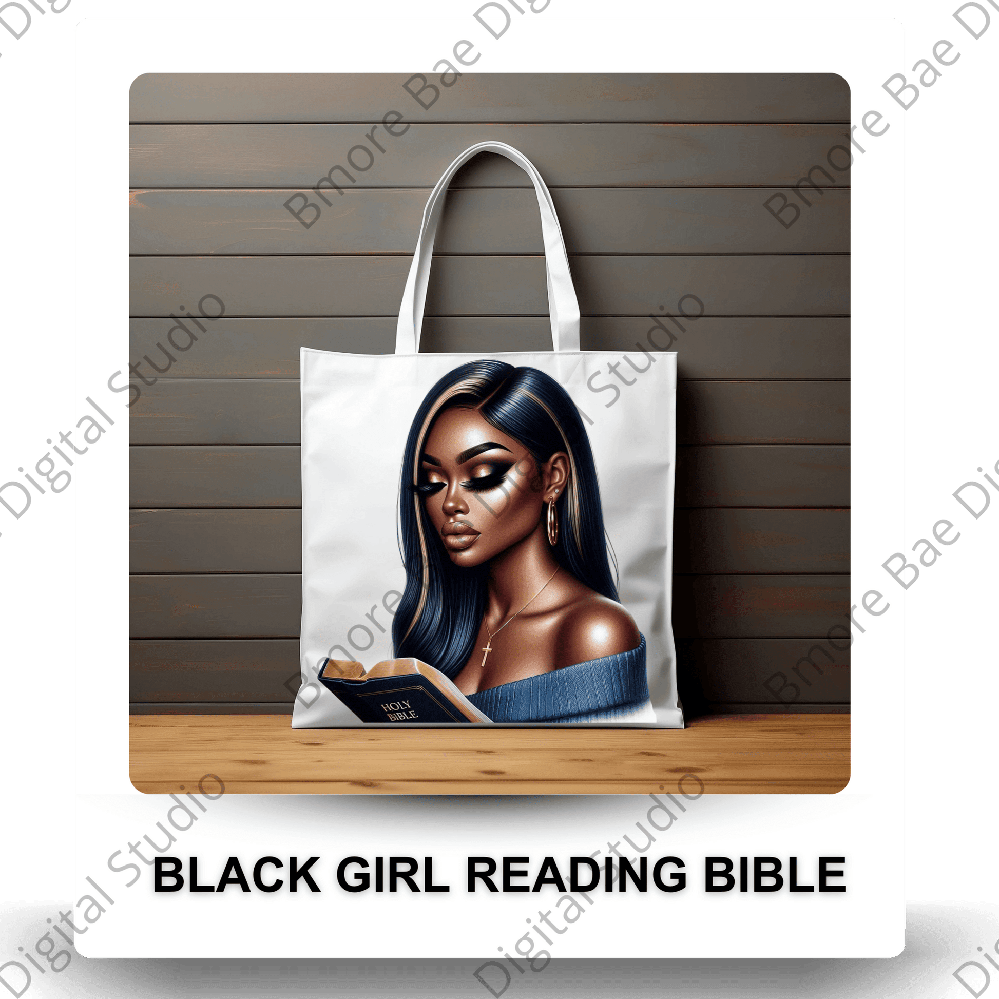 Black Girl Reading Bible Clipart Bundle - Bmore Bae Digital Boutique