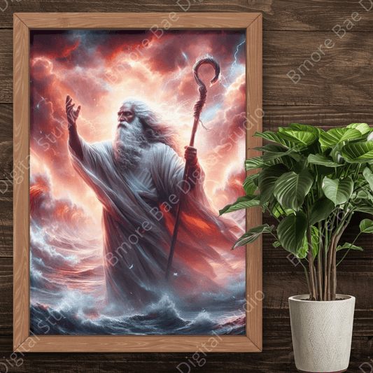 Black Moses Digital Art Bundle | 4 High - Quality PNG Images | Faith - Based Spiritual Artwork - Bmore Bae Digital Boutique