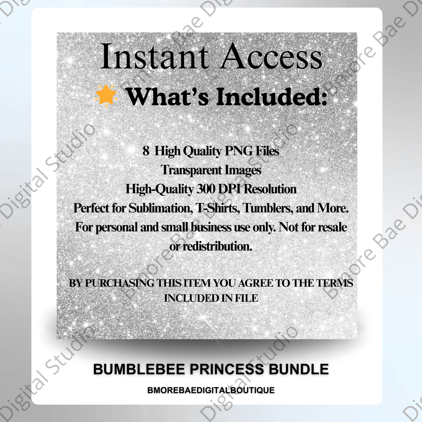 Bumblebee Princess Bundle β 8 High Quality PNG Files - Bmore Bae Digital Boutique