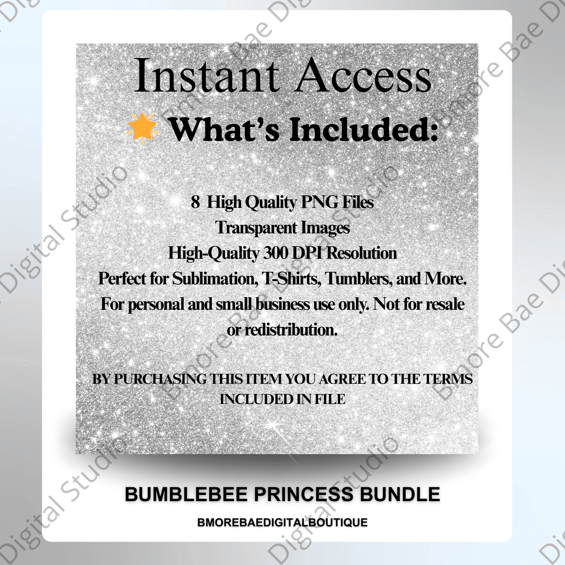 Bumblebee Princess Bundle β 8 High Quality PNG Files - Bmore Bae Digital Boutique