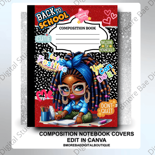 Editable Composition Notebook Covers – Back to School Teen Girl Bundle - Bmore Bae Digital Boutique