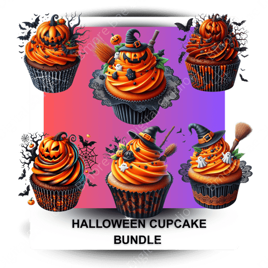 Halloween Cupcake Bundle – Digital Download (12 PNG Files) - Bmore Bae Digital Boutique