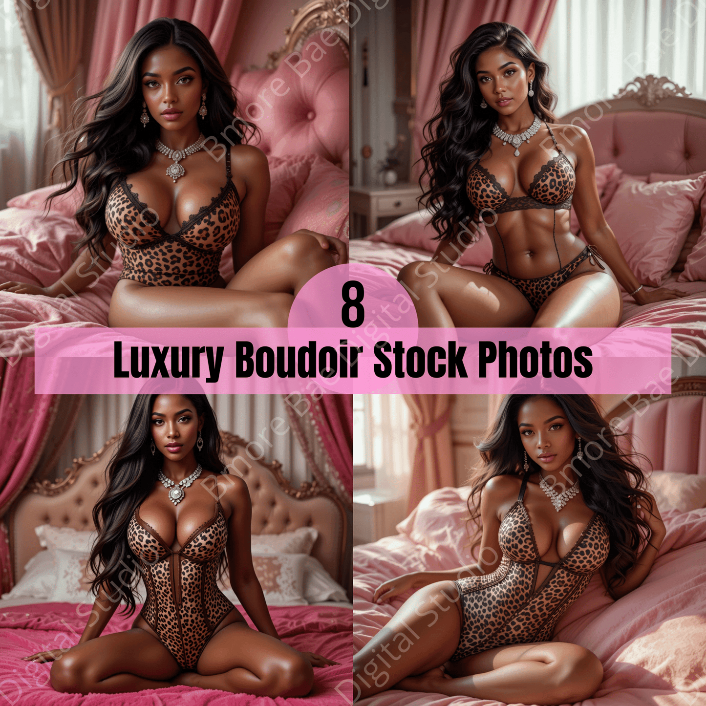 Luxury Boudoir Stock Photos | 8 Glam Leopard Print Digital Images - Bmore Bae Digital Boutique