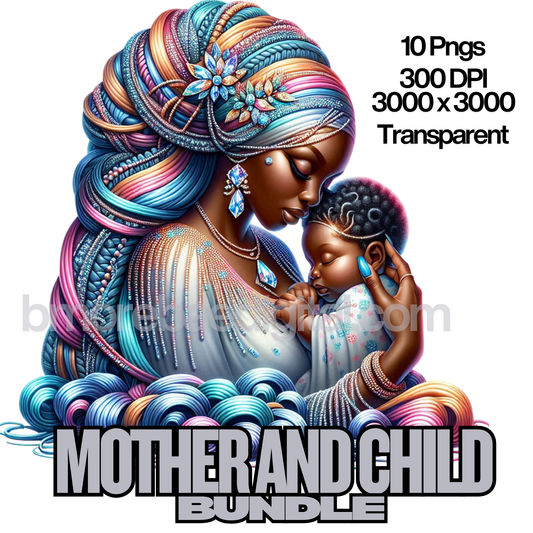 Mother & Child PNG Bundle – 10 Transparent 300 DPI