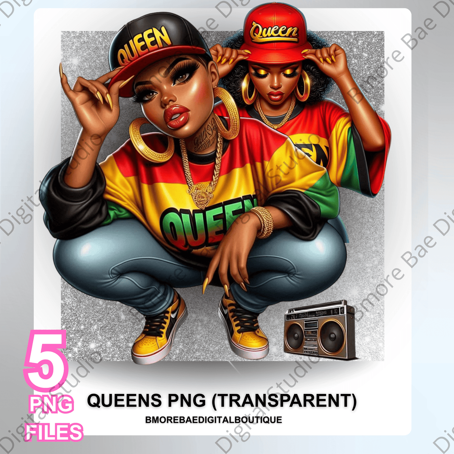 Queens PNG (Transparent) – 5 High - Quality PNG Files - Bmore Bae Digital Boutique