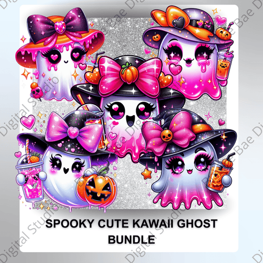 Spooky Cute Kawaii Ghost Bundle - Bmore Bae Digital Boutique