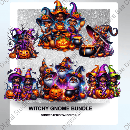 Witchy Gnome Halloween Clipart β 20 PNG Files - Bmore Bae Digital Boutique