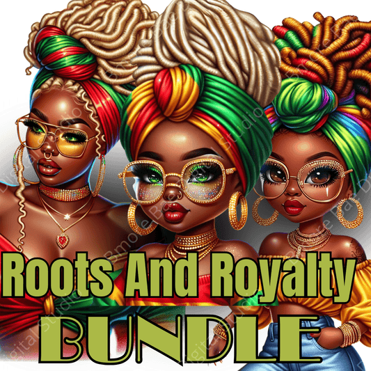 Roots & Royalty Bundle | Afrocentric Clipart | Rasta Headwrap Queens