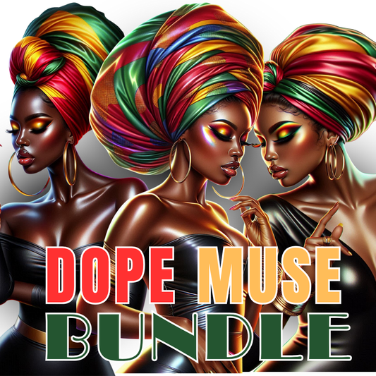 Dope Muse Bundle – Afrocentric Headwrap Queens PNGs