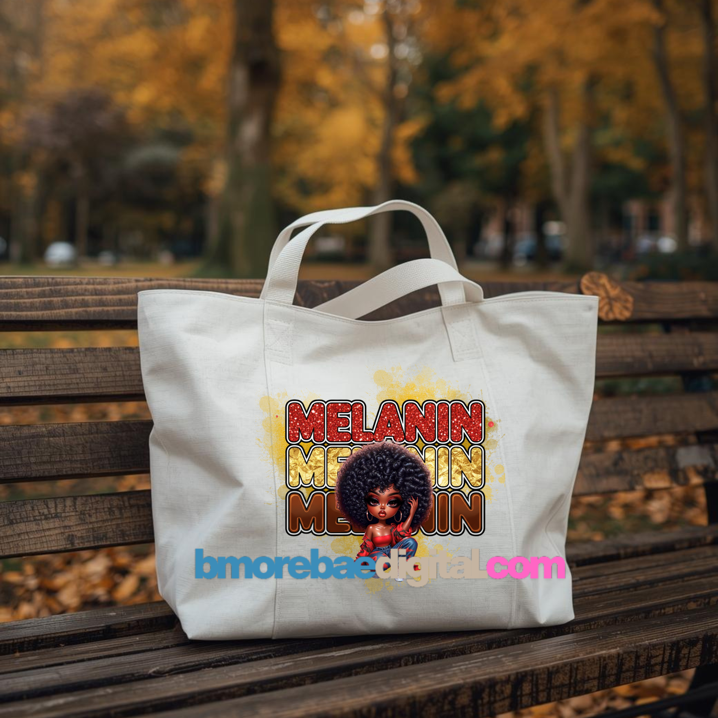 Melanin Christmas Afro Girl T-Shirt Graphic | Holiday Glitter PNG