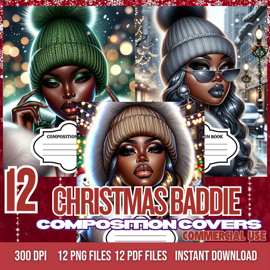 Christmas Baddie Composition Notebook Covers