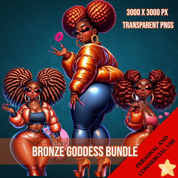 Bronze Goddess Bundle – 6 High-Quality PNG Clipart