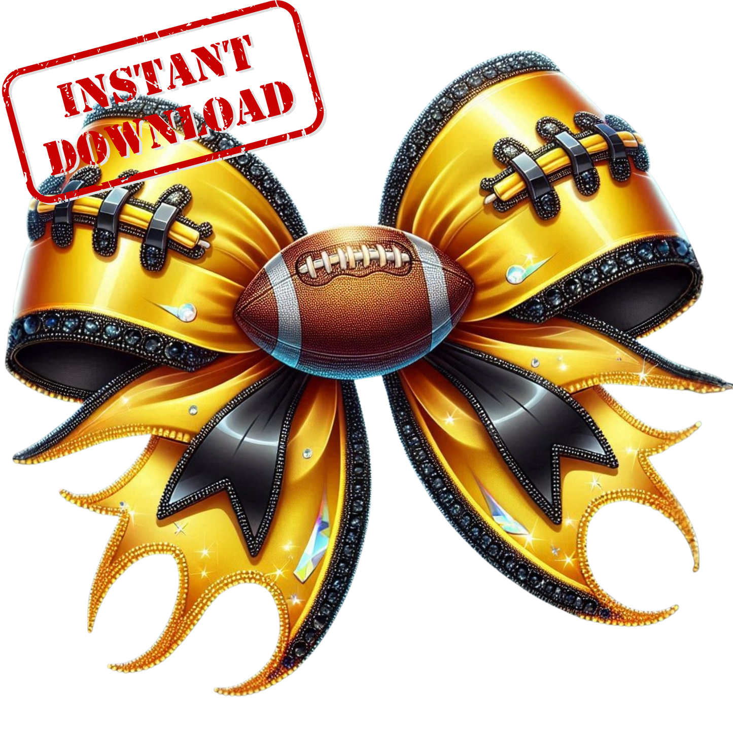 Black and Yellow| Cheer Bows Bundle | Football Cheer PNGs
