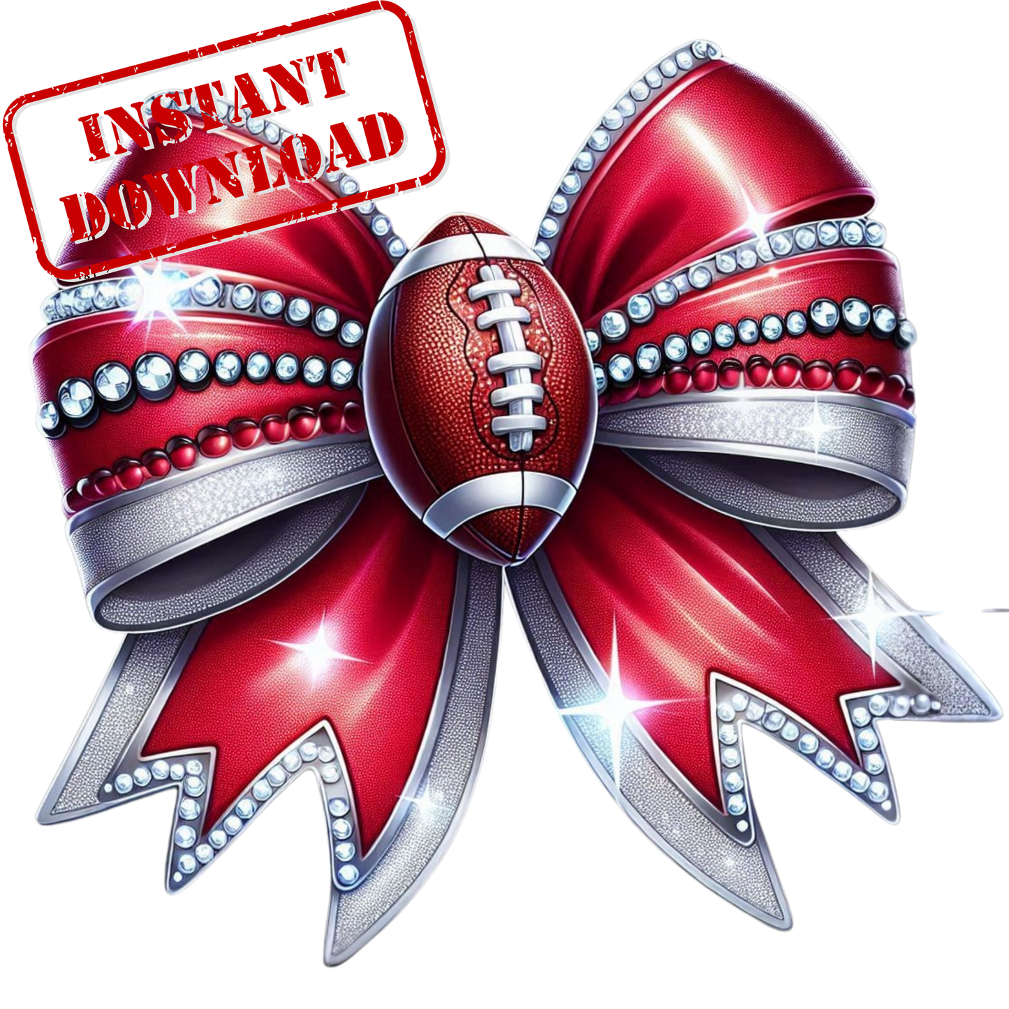 Red and White| Cheer Bows Bundle | Football Cheer PNGs