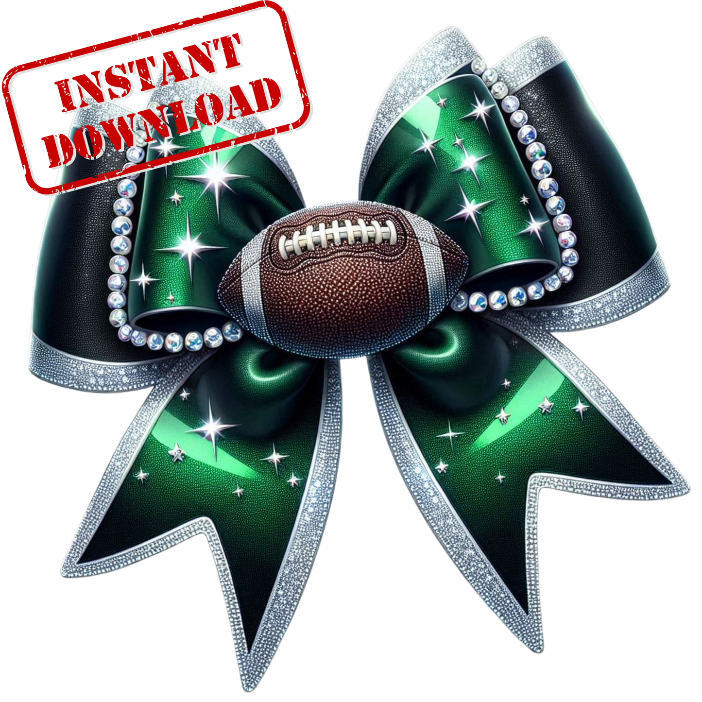 Green and White| Cheer Bows Bundle | Football Cheer PNGs