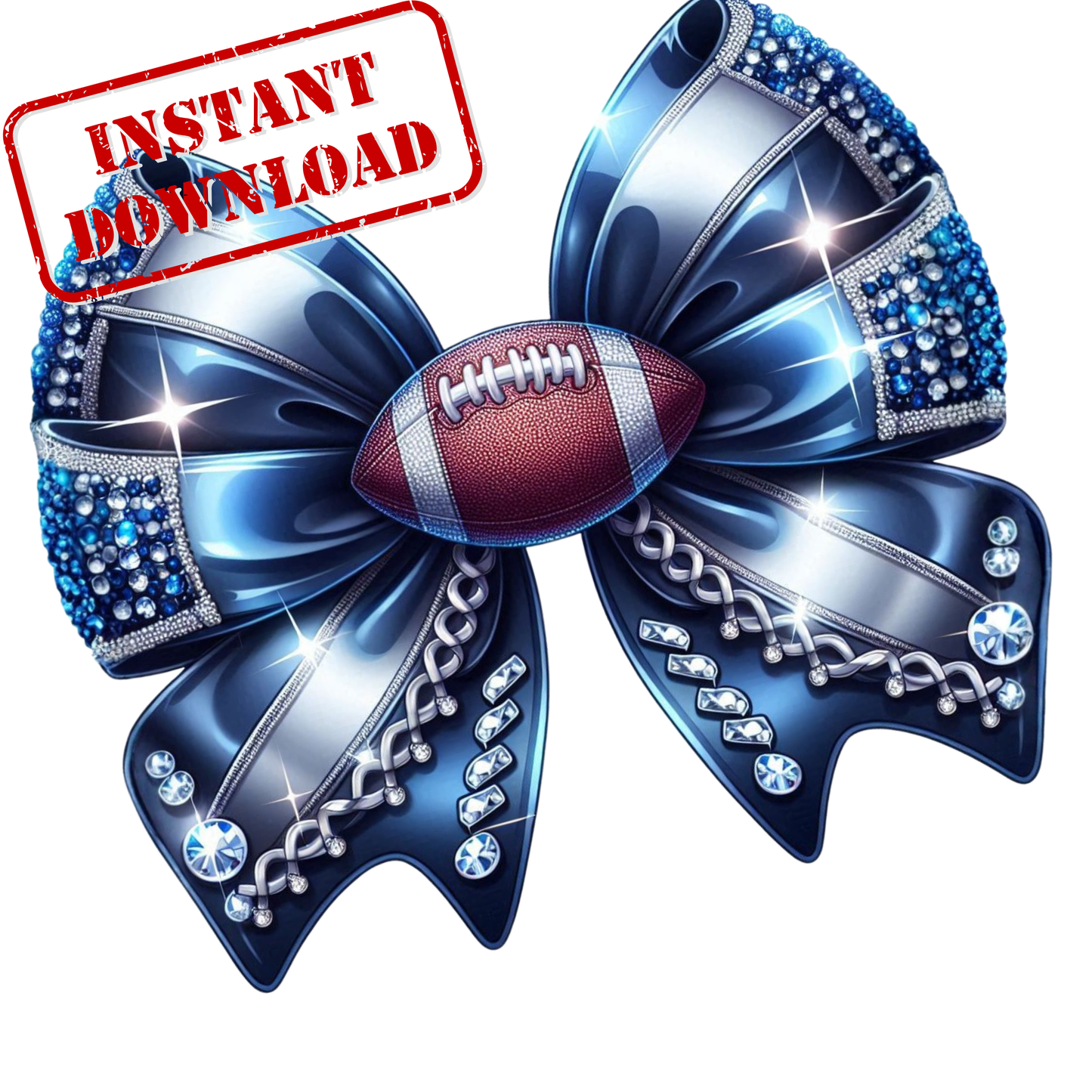 Blue and Silver| Cheer Bows Bundle | Football Cheer PNGs
