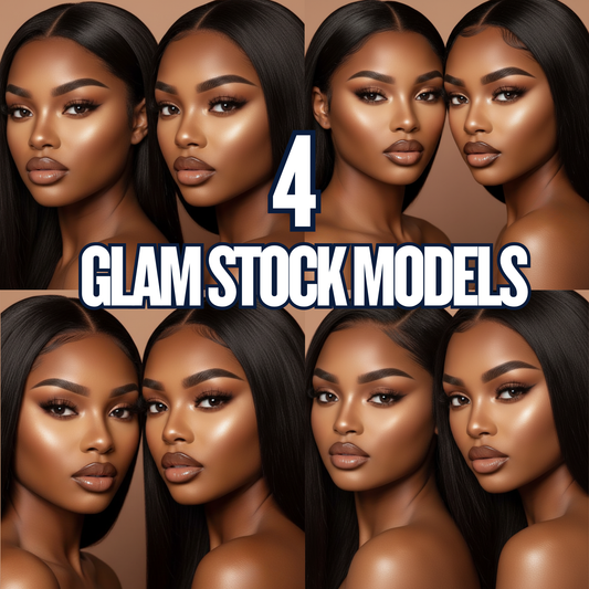 4 Glam Stock Models – High-End AI Beauty Portraits