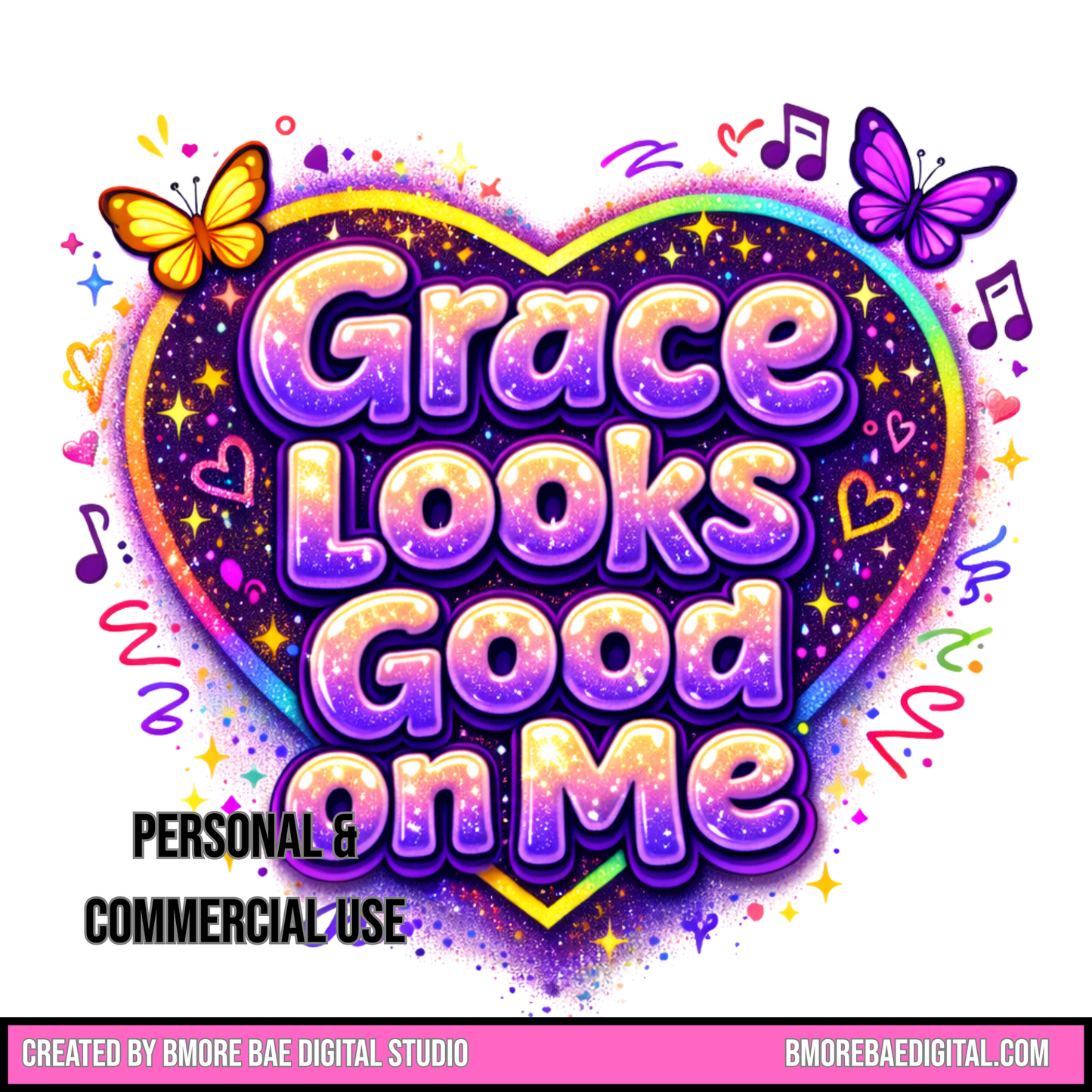 ✨ “Grace Looks Good On Me” – T-shirt Design (Commercial Use)