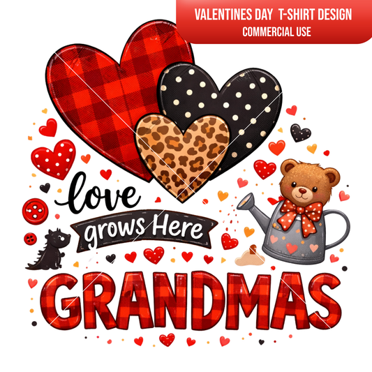 Grandma’s Love Grows Here – Valentine’s Day Digital Design