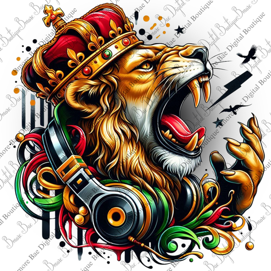 Rasta King Lion Digital Art