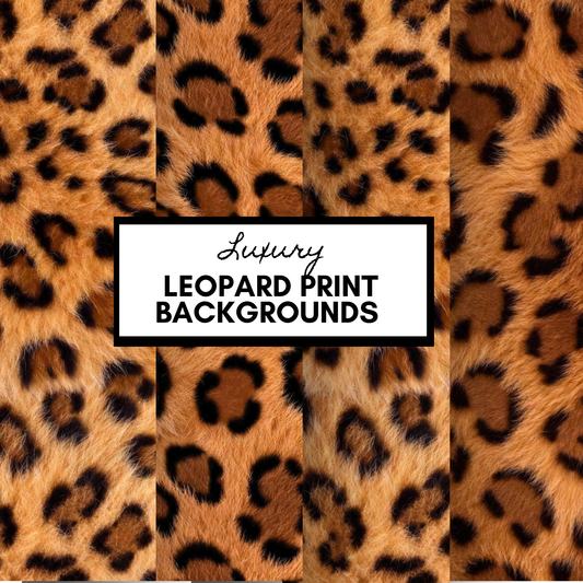 Luxury Leopard Print Backgrounds | Digital Background Bundle (4 Pack)