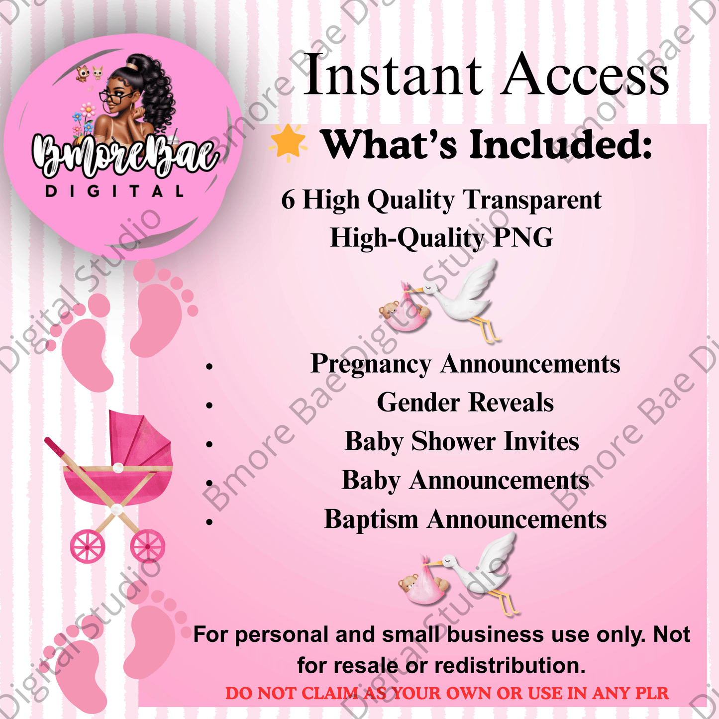 Mom To Be Pink – 6 PNG File Bundle