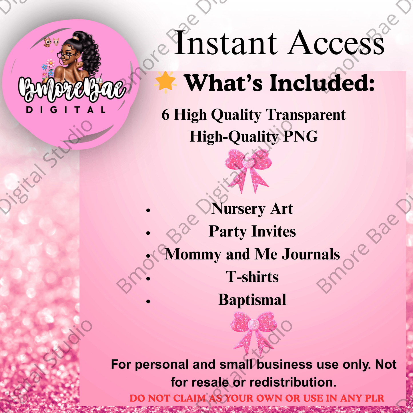 Mommy & Me Afro Glam Clipart Bundle – 6 PNGs