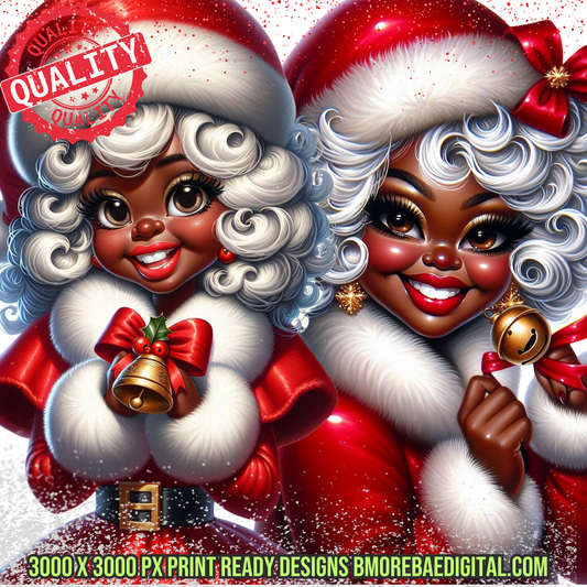 Mother Christmas PNG Bundle – Afrocentric Holiday Clipart