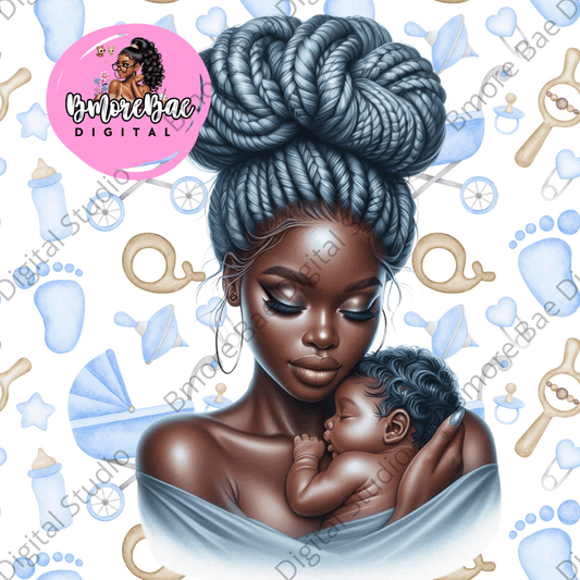 New Mom & Baby Girl Clipart – Pink Glow PNG Bundle (6 PNGs)