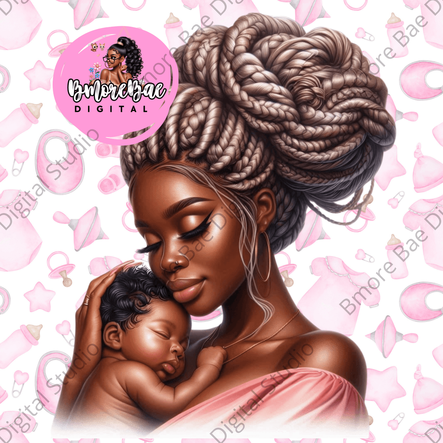 New Mom & Baby Boy Clipart – Blue Legacy PNG Bundle 6 PNGs