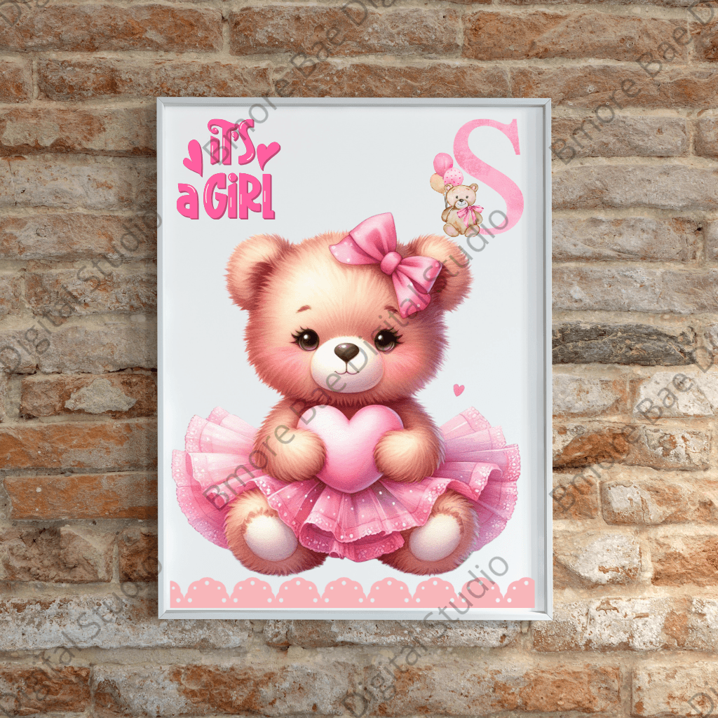 Nursery Clipart Bears – Ballerina Baby Girl PNG Bundle