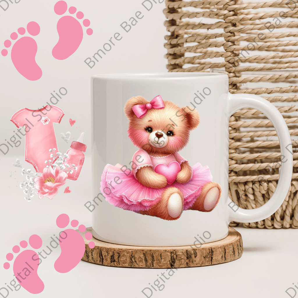 Nursery Clipart Bears – Ballerina Baby Girl PNG Bundle